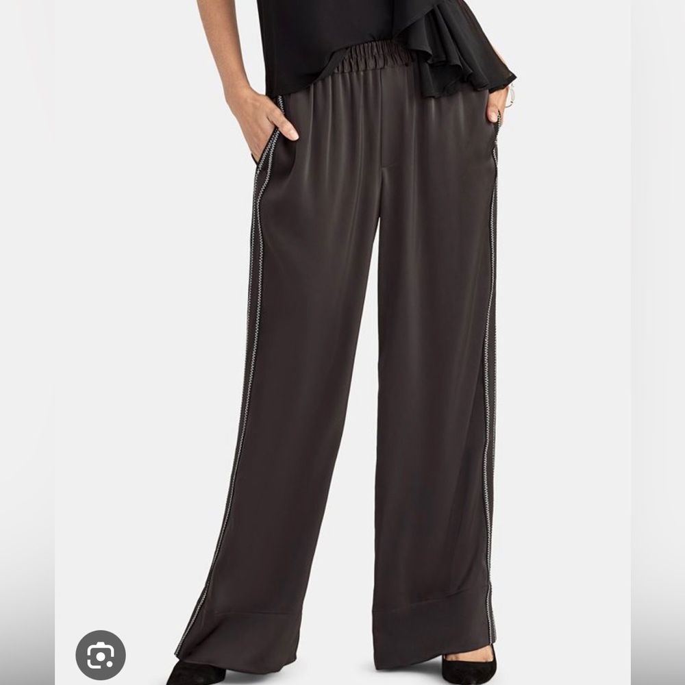 Rachel Roy Bobbi Wide Leg Black Silky Pant NWT